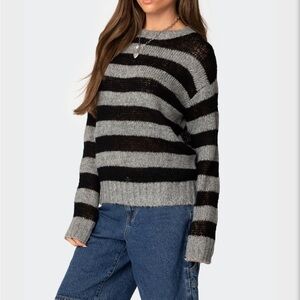 Edikted Light Knit Striped Sweater Size Small